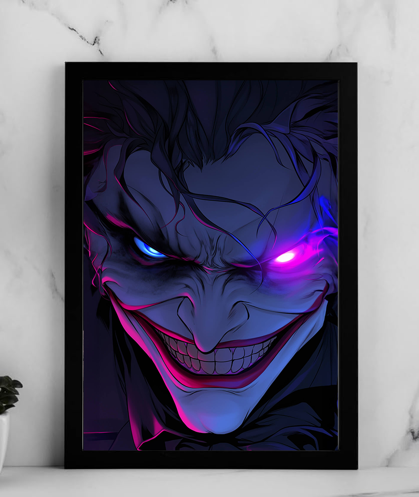 Joker Evil Laugh A4 Wall Poster Framed & Frameless – Dark Villain Art