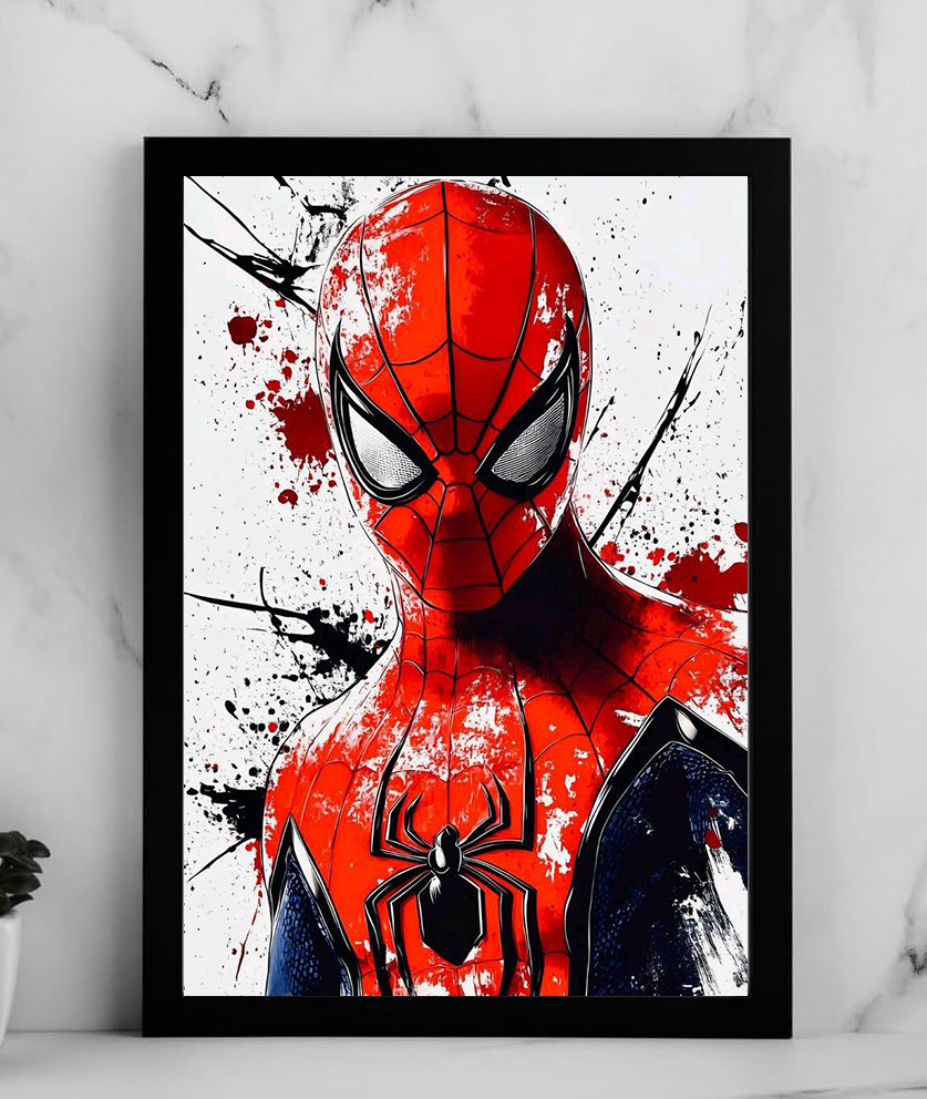 Spiderman Abstract A4 Wall Poster Framed & Frameless – Marvel Wall Art
