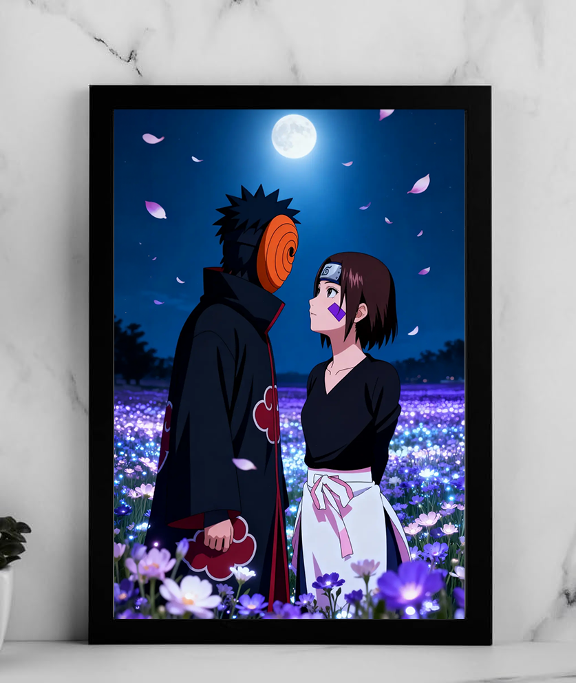 Obito & Rin – Moonlight Flower Field Poster