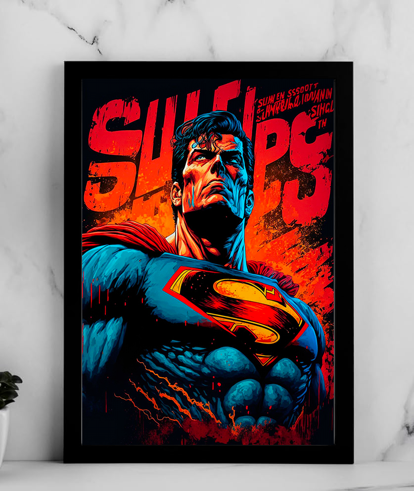 Superman – Comic Grunge Art Poster