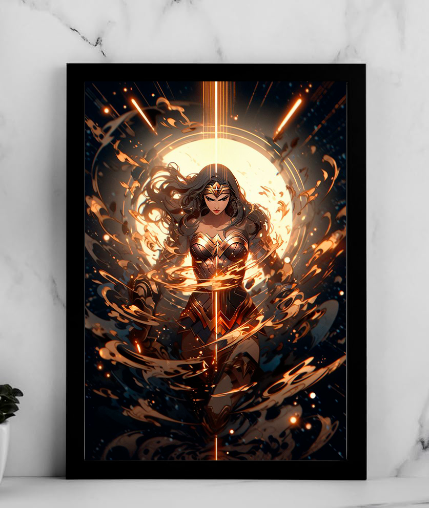 Wonder Woman – Golden Light Anime Poster