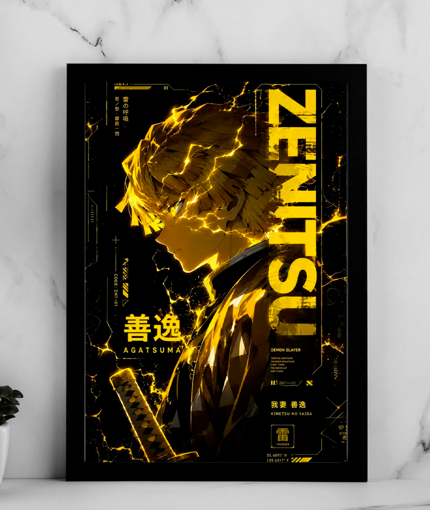 Zenitsu Agatsuma Thunder Tech Poster