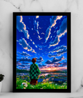 Tanjiro Sunset Sky Poster