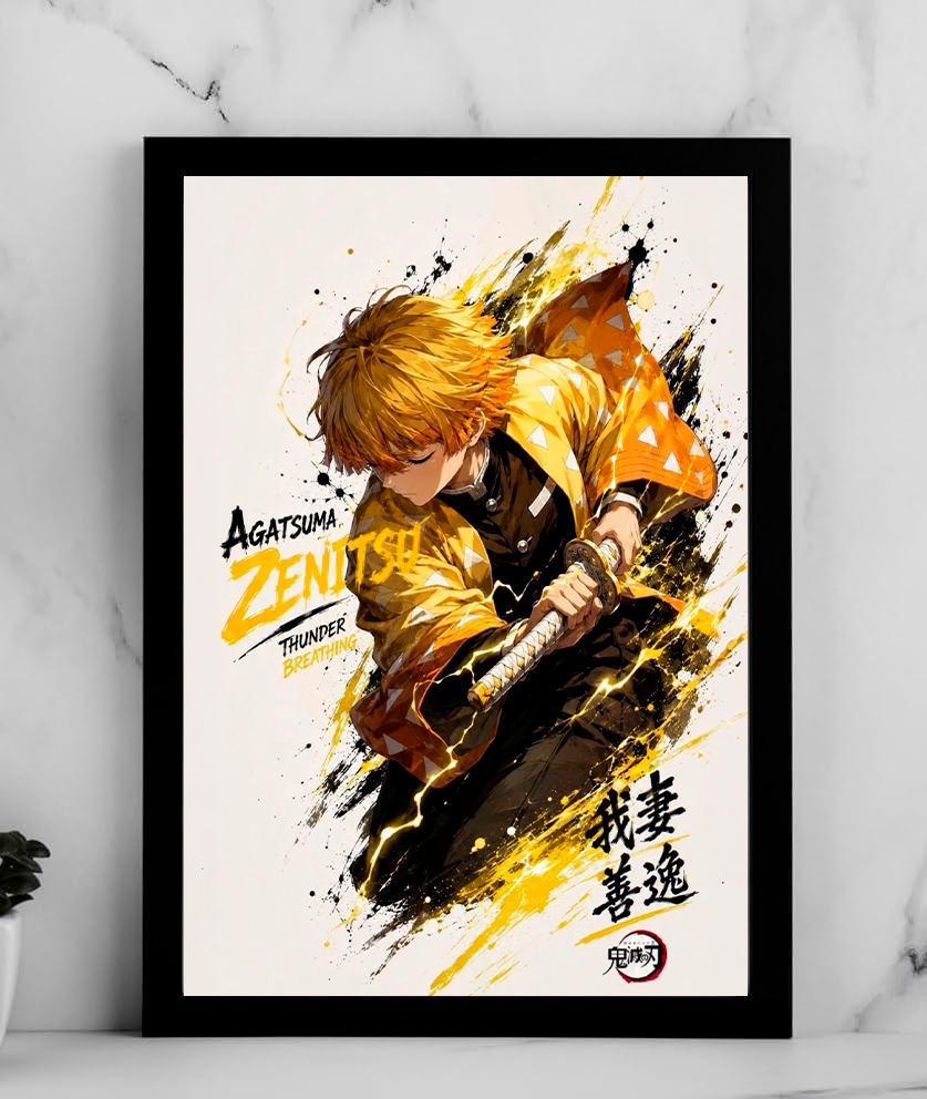 Zenitsu Thunder Breathing Action Poster
