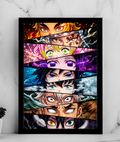 Demon Slayer Characters Eyes Collage Poster
