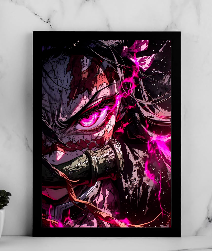 Kokushibo Demon Eye Neon Poster