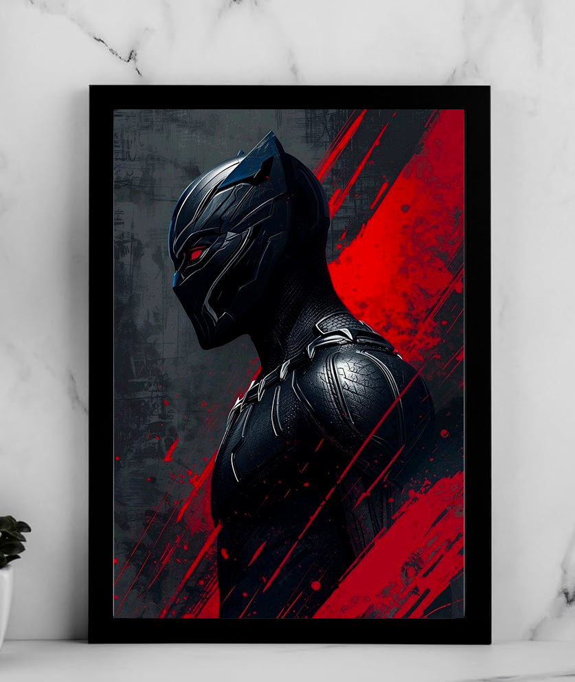 Black Panther Red Slash Poster