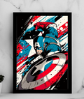 Captain America Comic Action Poster