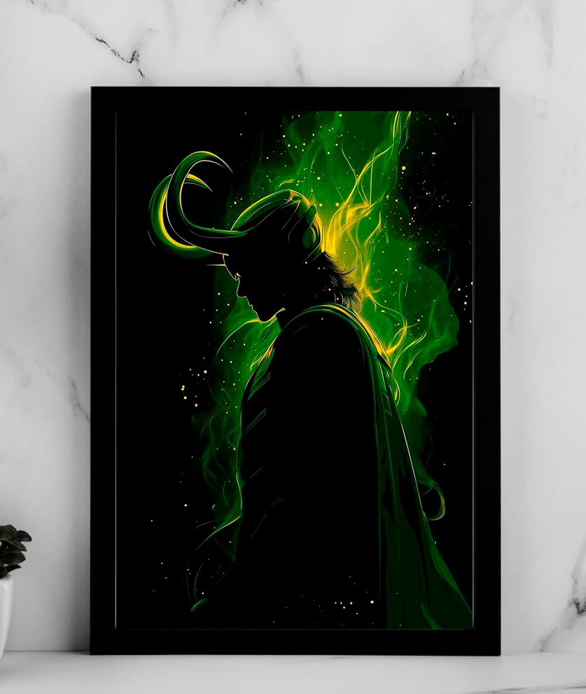 Loki Neon Silhouette Poster