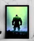 Hulk Green Glow Silhouette Poster