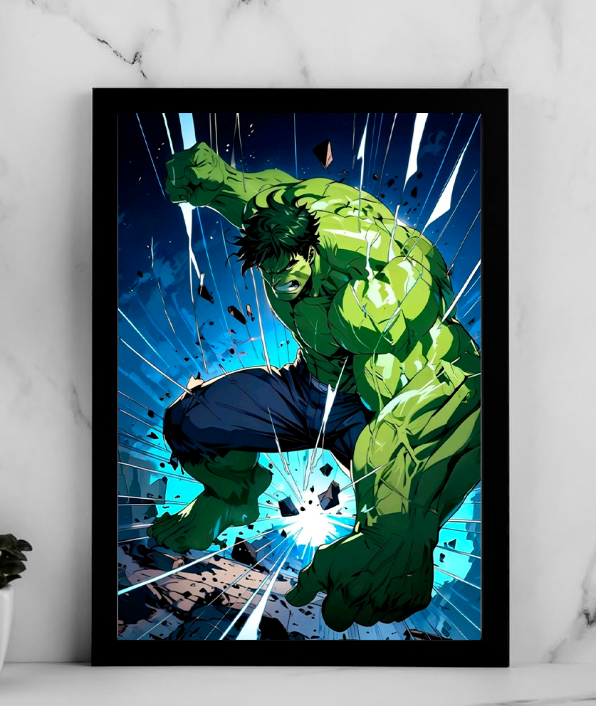 Hulk Anime Smash Poster