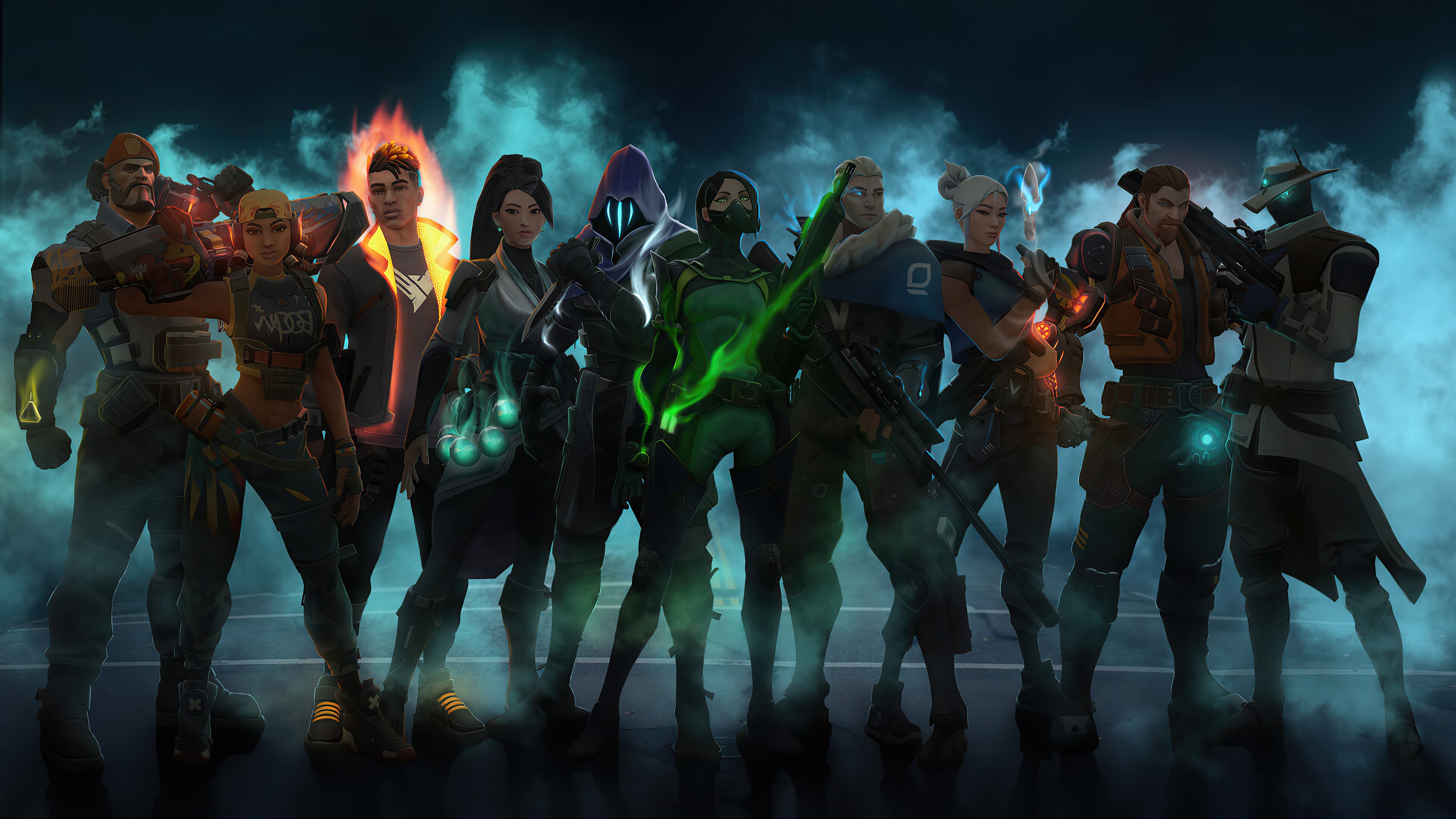 Valorant Agents Unite – Dark Cinematic Spilt A4 Poster
