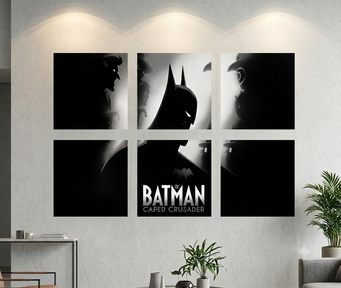 Batman Caped Spilt A4 Poster  – Dark Knight Wall Art