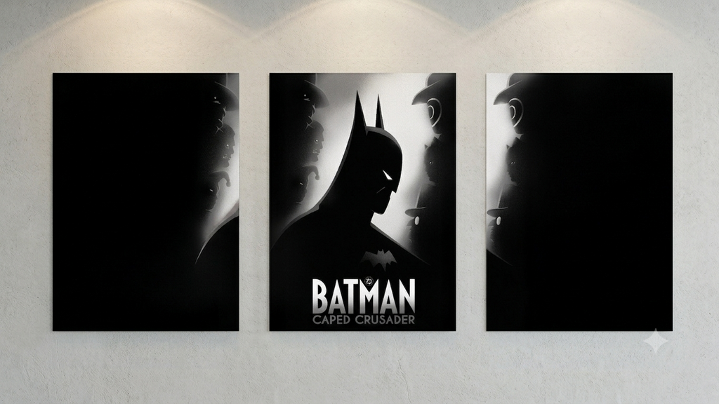 Batman Caped Spilt A4 Poster  – Dark Knight Wall Art