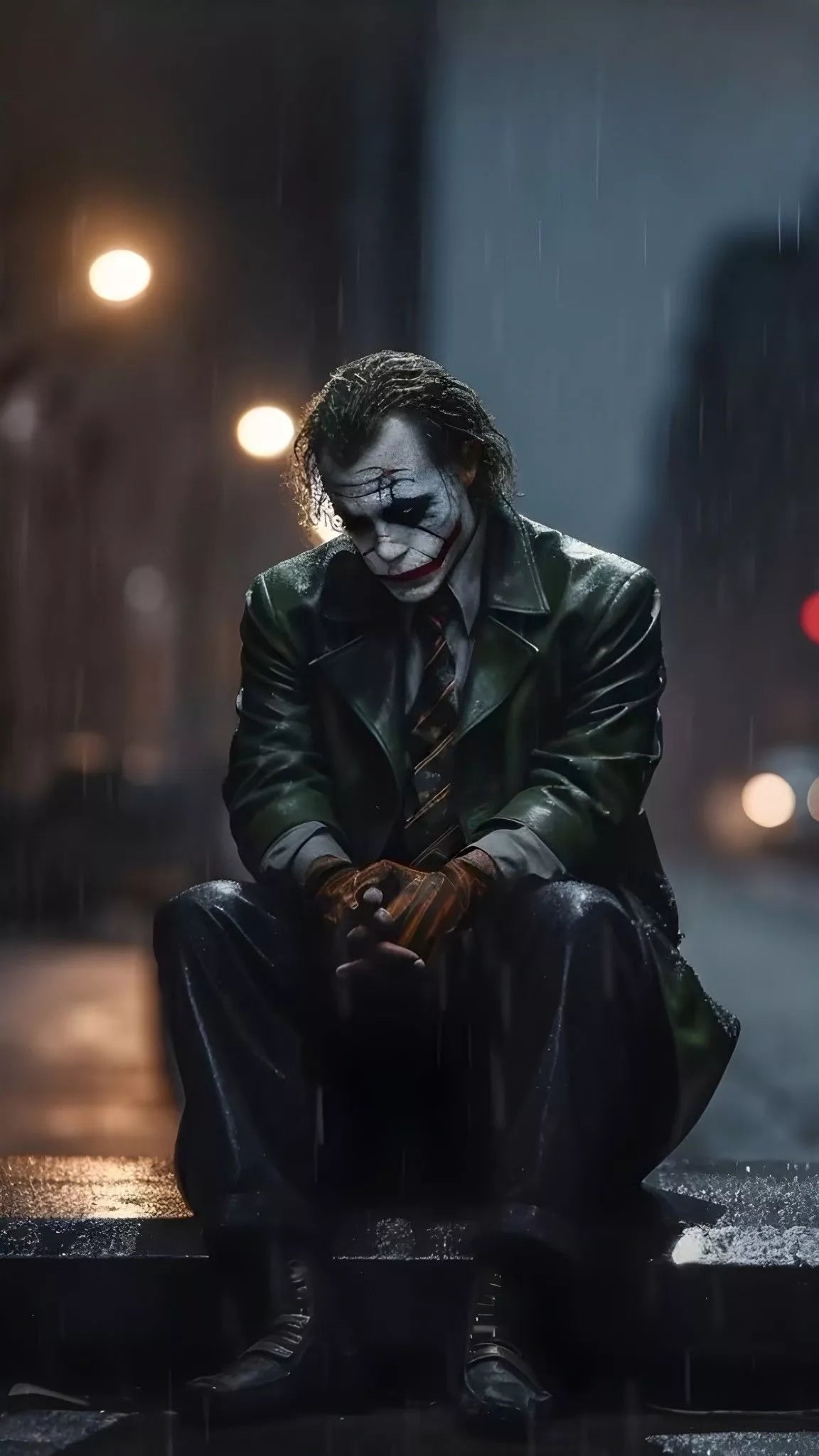 Joker Sitting in Street A4 Wall Poster Framed & Frameless – Dark Villain Art
